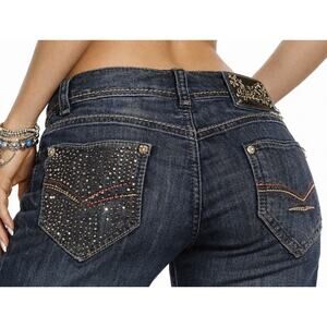 Apple Bottoms Jeans Vintage Women 13/14 Denim Low Rise Bootcut Y2K Rhinestones